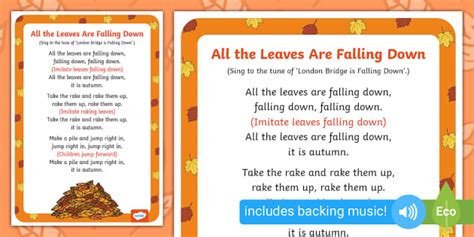 autumn leaves are falling down lyrics english|fall leaf falling down rhymes.